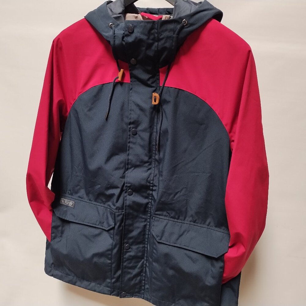 Superdry Men's Yachting Jacket XL Extra Large Red and Navy Hooded Vintage Look